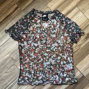 WOMENS SHEER FLORAL NIKE TOP